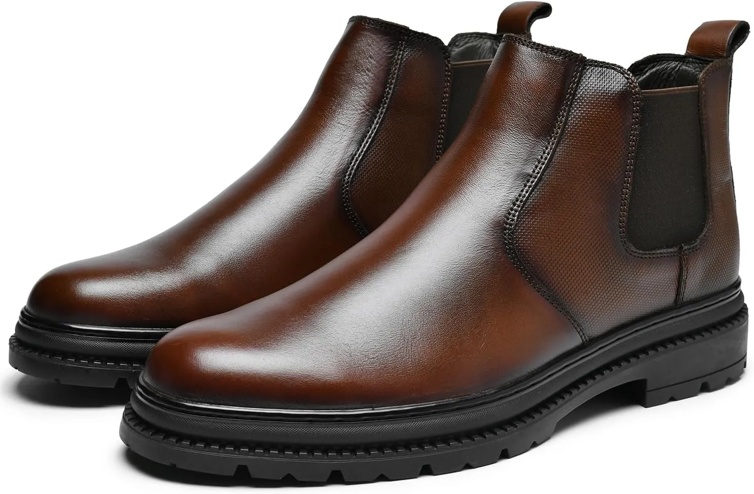 Mens Chelsea Dress Boots Classic Stylish Casual Leather Slip On Ankle Boot for Men