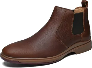 Men's Chelsea Dress Boots Comfortable Leather Slip On Ankle Boots For Casual & Formal Occasions