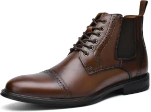 Men's Chelsea Dress Boots Comfortable Leather Slip On Ankle Boots For Casual & Formal Occasions
