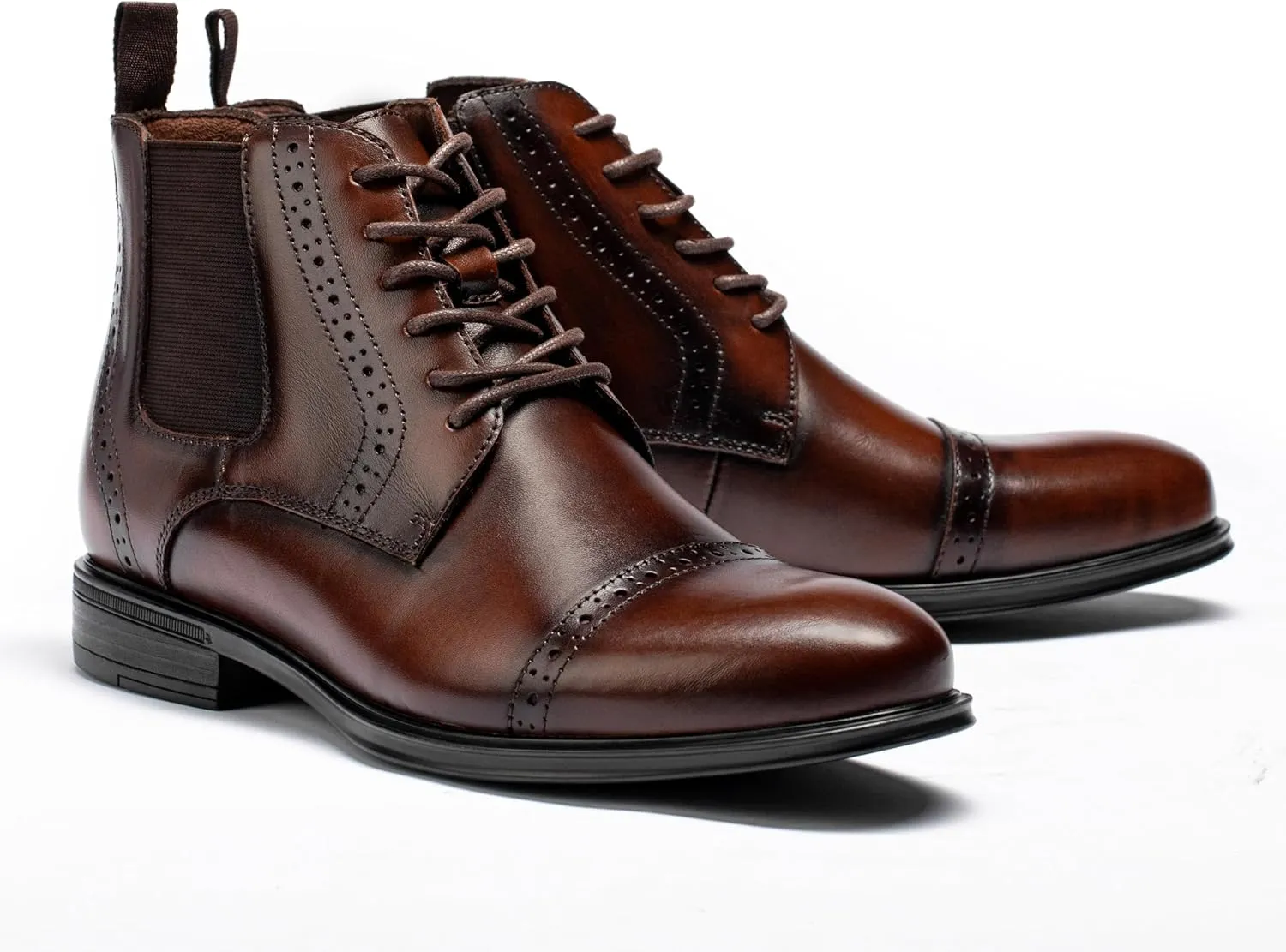 Men's Chelsea Dress Boots Comfortable Leather Slip On Ankle Boots For Casual & Formal Occasions