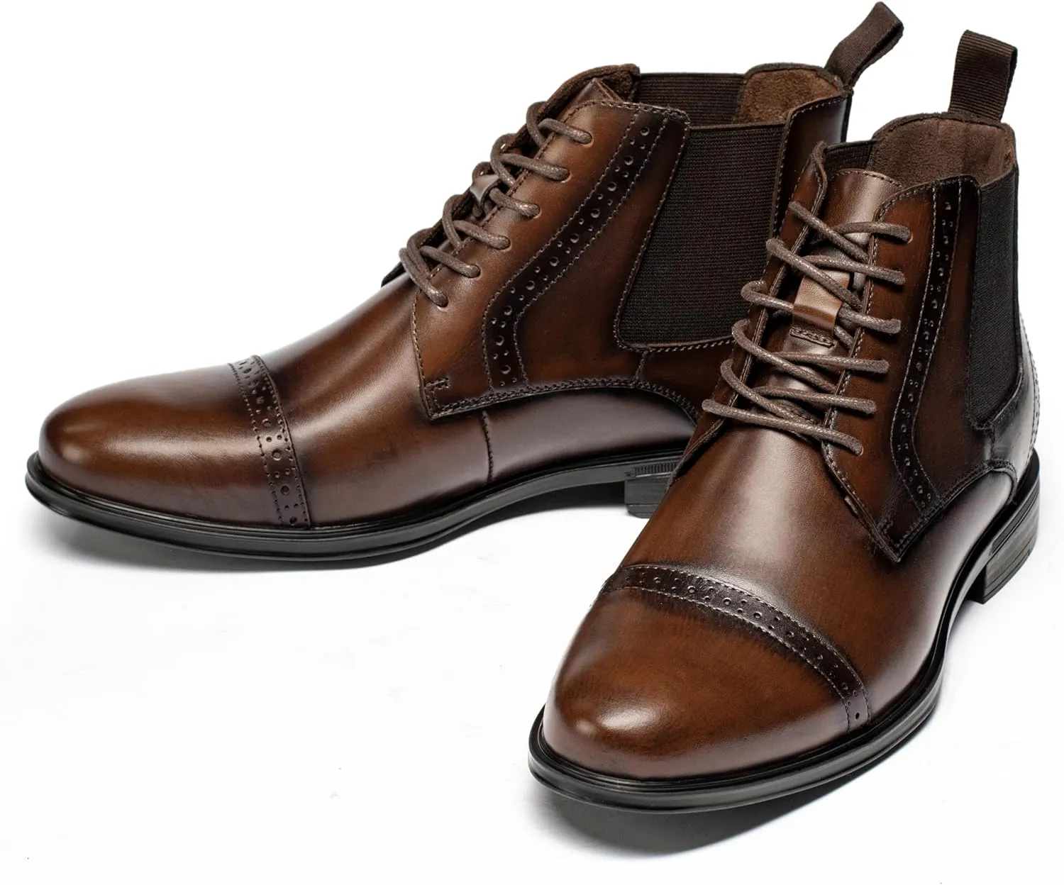 Men's Chelsea Dress Boots Comfortable Leather Slip On Ankle Boots For Casual & Formal Occasions