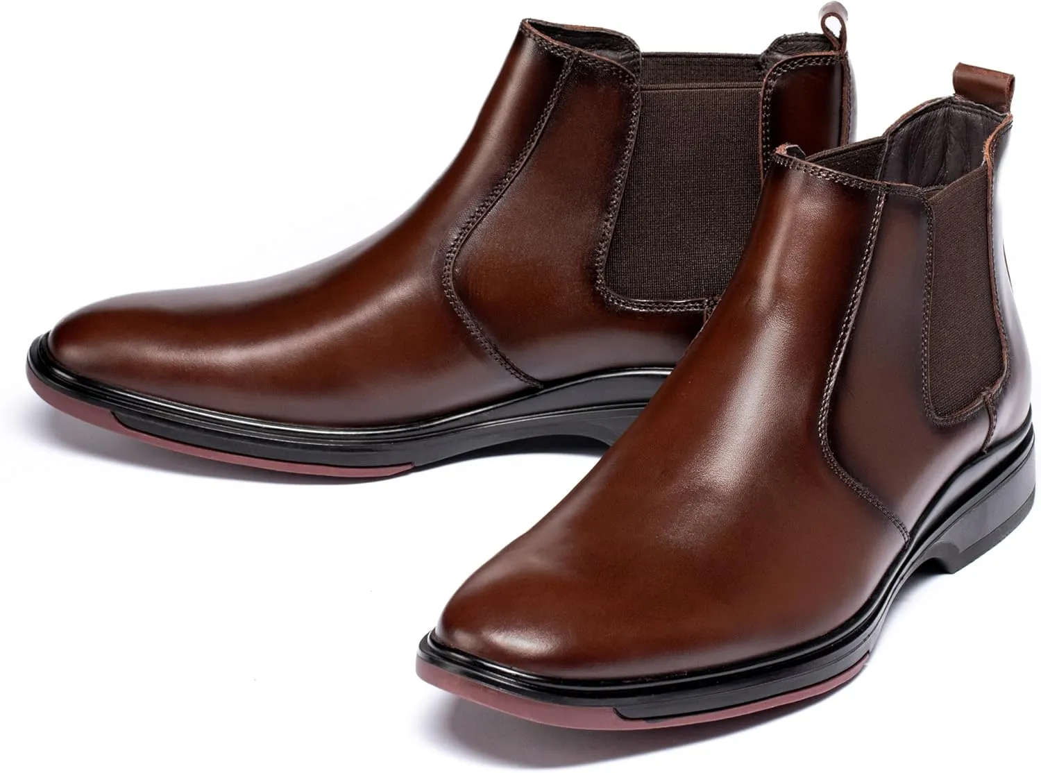 Men's Chelsea Dress Boots Comfortable Leather Slip On Ankle Boots For Casual & Formal Occasions