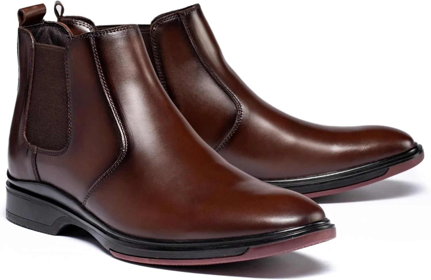Men's Chelsea Dress Boots Comfortable Leather Slip On Ankle Boots For Casual & Formal Occasions