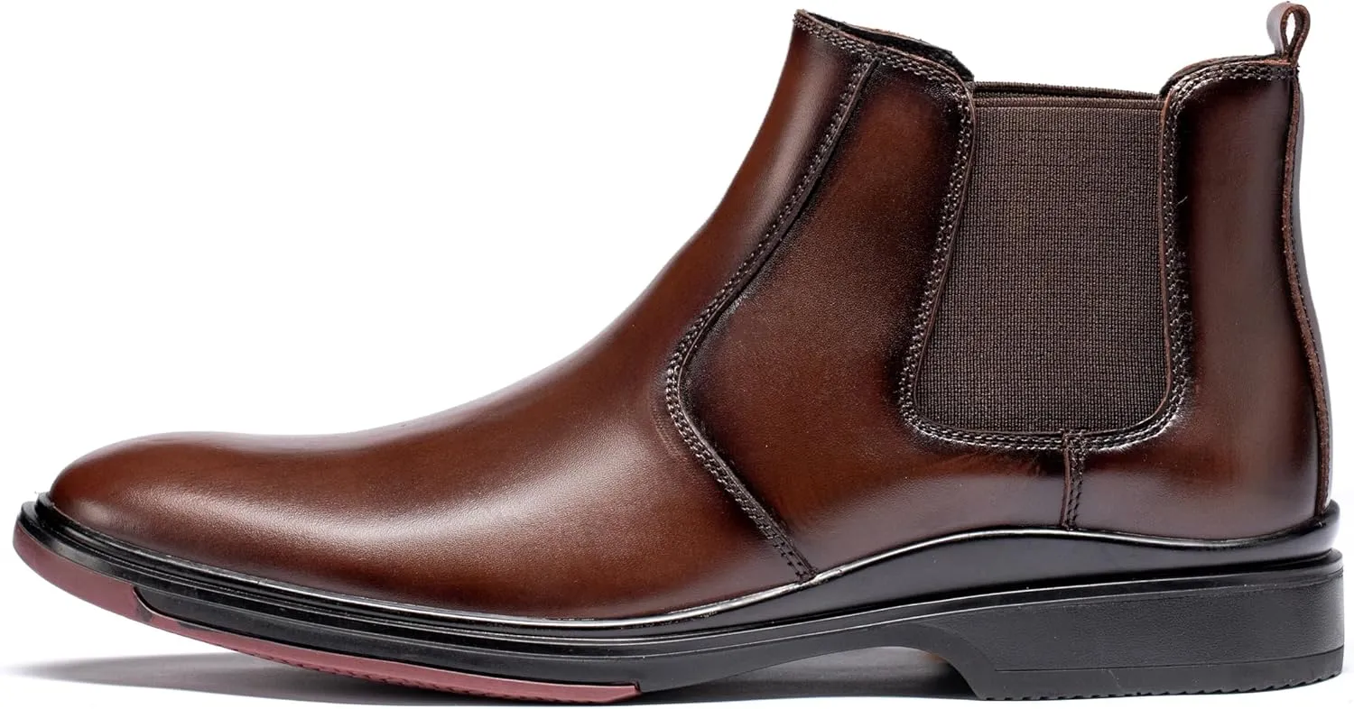 Men's Chelsea Dress Boots Comfortable Leather Slip On Ankle Boots For Casual & Formal Occasions