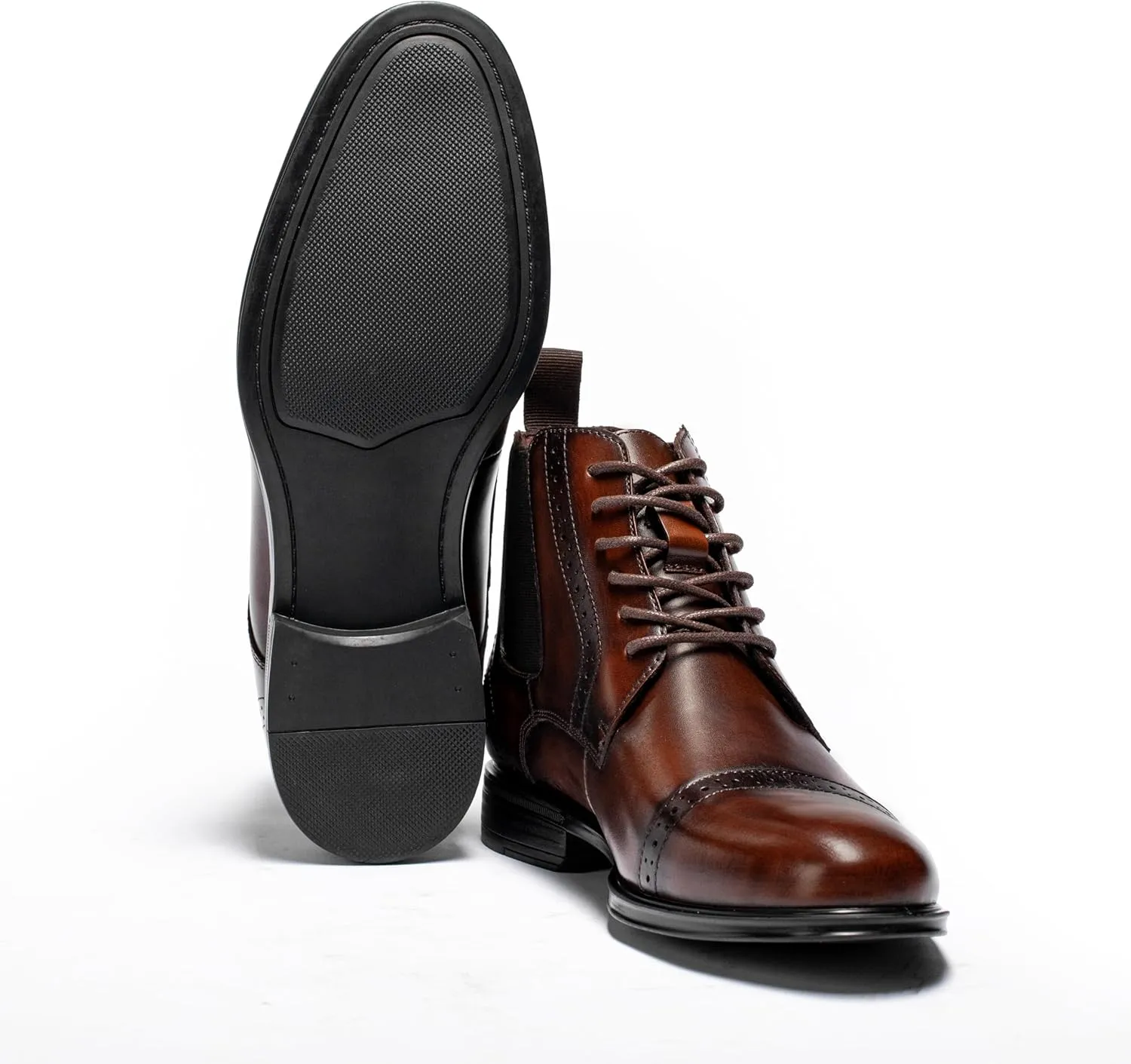 Men's Chelsea Dress Boots Comfortable Leather Slip On Ankle Boots For Casual & Formal Occasions