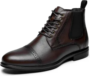 Men's Chelsea Dress Boots Comfortable Leather Slip On Ankle Boots For Casual & Formal Occasions