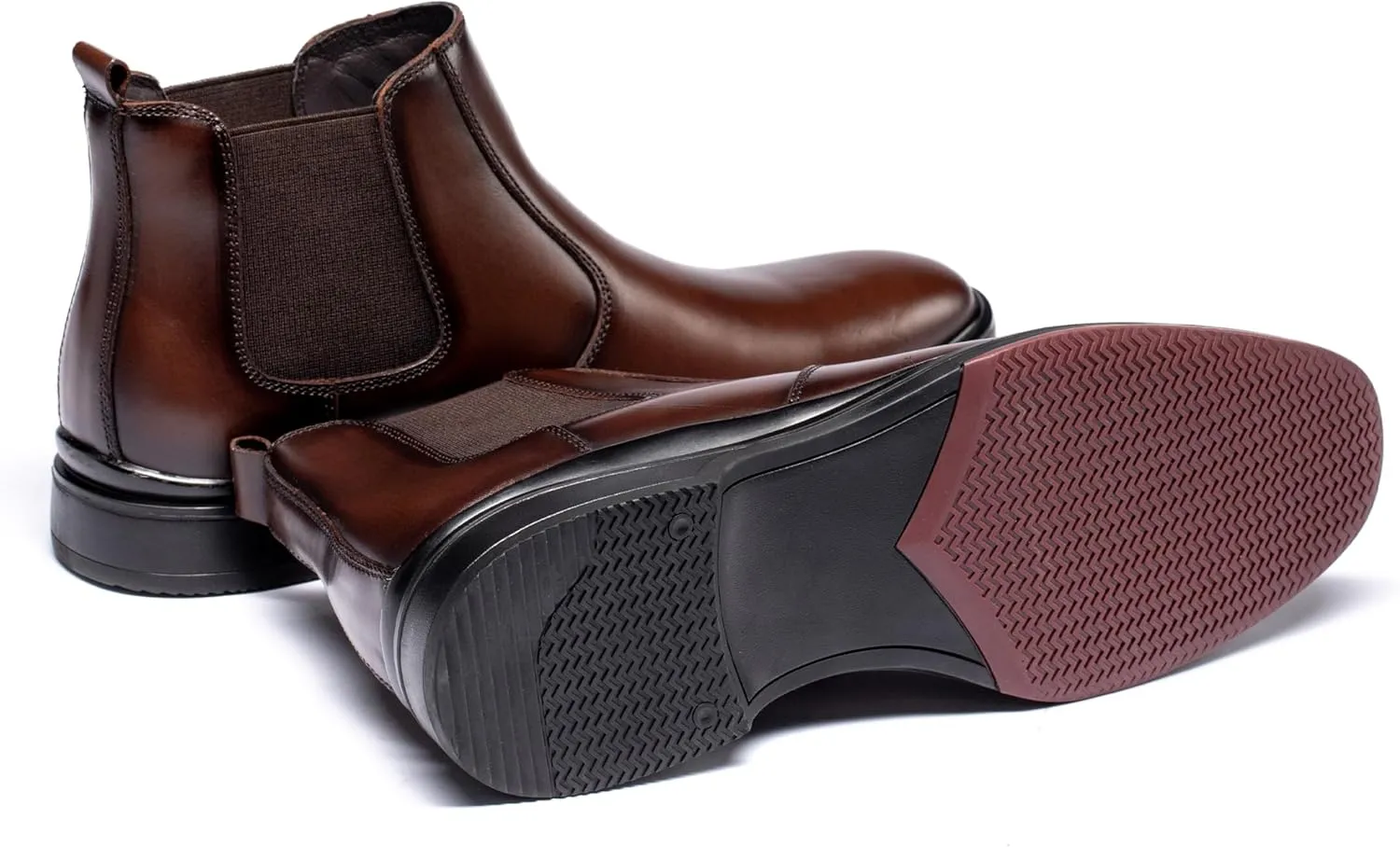 Men's Chelsea Dress Boots Comfortable Leather Slip On Ankle Boots For Casual & Formal Occasions