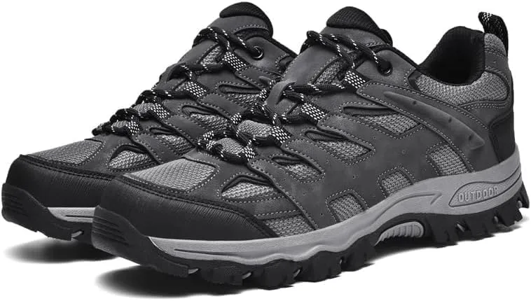 Men's Comfortable Casual Shoes, Outdoor Ankle Support Breathable Trekking Trails Shoes, Low Top Walking Hiking Shoes for Men