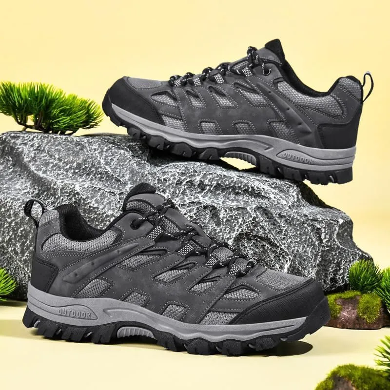 Men's Comfortable Casual Shoes, Outdoor Ankle Support Breathable Trekking Trails Shoes, Low Top Walking Hiking Shoes for Men