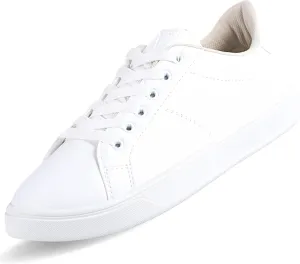 Men's Fashion Everyday Sneakers with Comfortable Memory Foam Insoles - Stylish & Durable White Sneakers for Men, Ideal for Casual Wear - Men's White/Black Shoes