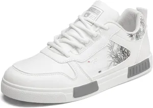 Men's Fashion Skate Sneakers Black and White Casual Athletic Shoes with Lace-up Asian Art Chinese Design Skateboarding Road Walking Running Hiking Shoes