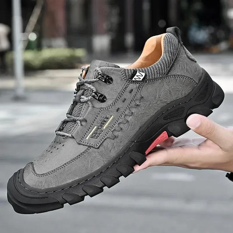 Men's Genuine Leather Hiking Shoes – Wear-Resistant Outdoor Adventures Sneakers