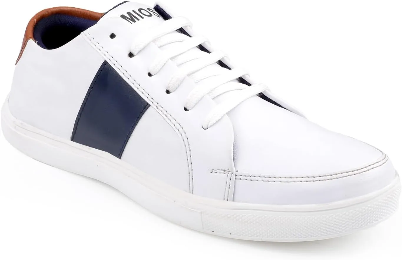 Mens' Shoes | Casual Sneakers White/Blue Shoes for Men