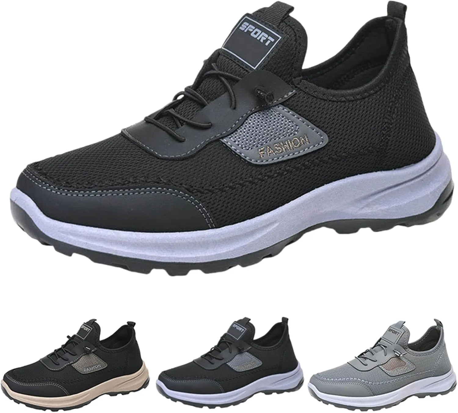 Men's Slip-on Orthopedic Non-Slip Walking Loafers Breathable Arch Support Outdoor Hiking Sneakers Casual Flats