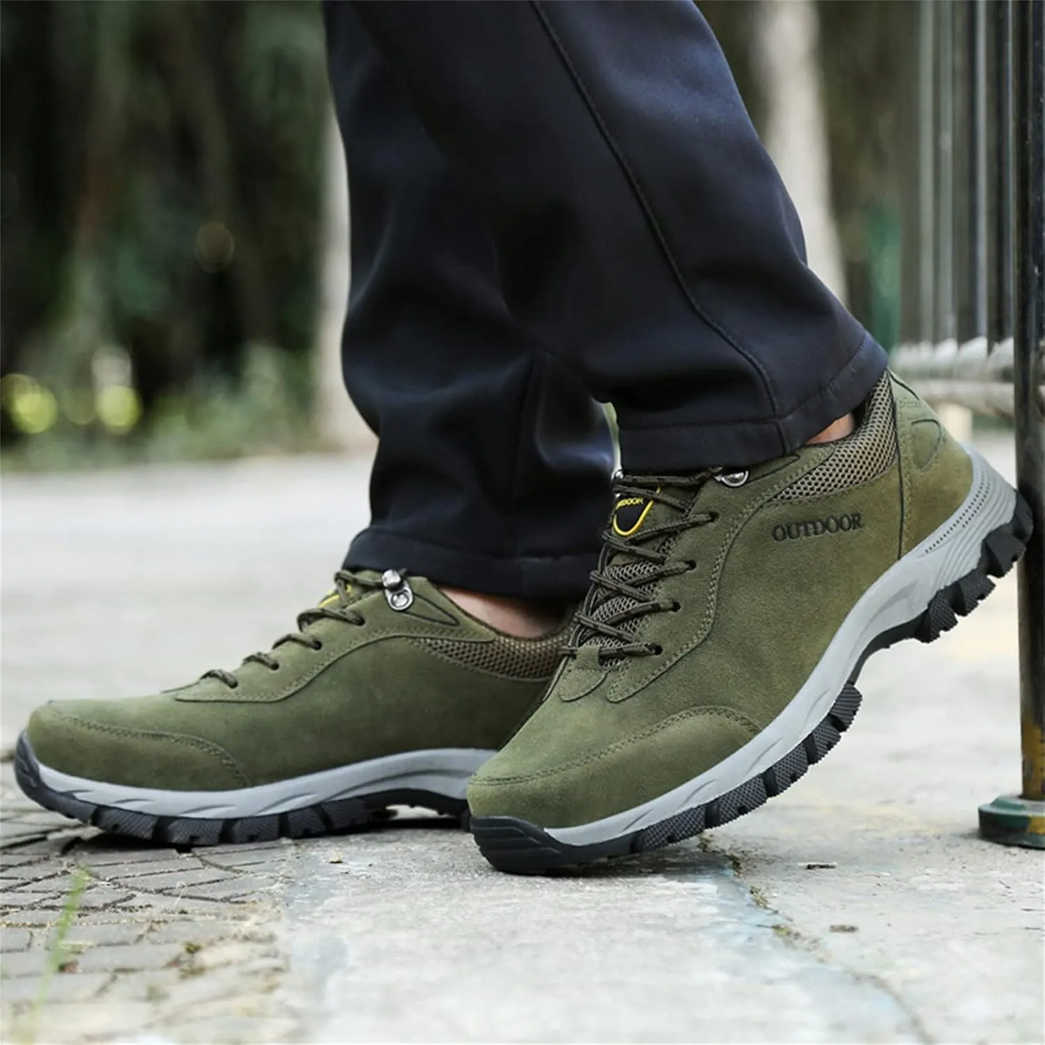 Men's Wide Hiking Shoes Lightweight Walking Shoes Waterproof Work Shoes for Outdoor Trailing Trekking Camping