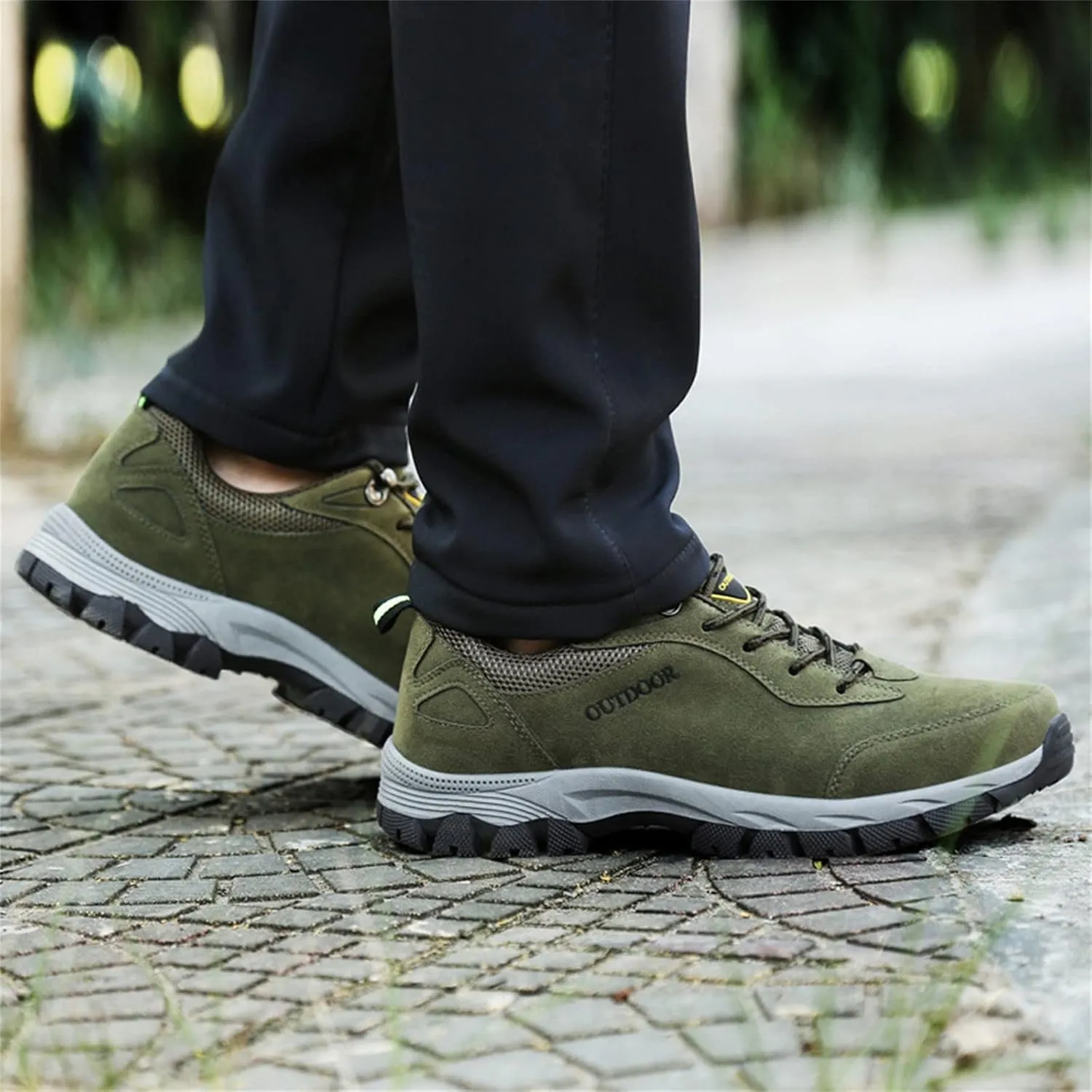 Men's Wide Hiking Shoes Lightweight Walking Shoes Waterproof Work Shoes for Outdoor Trailing Trekking Camping