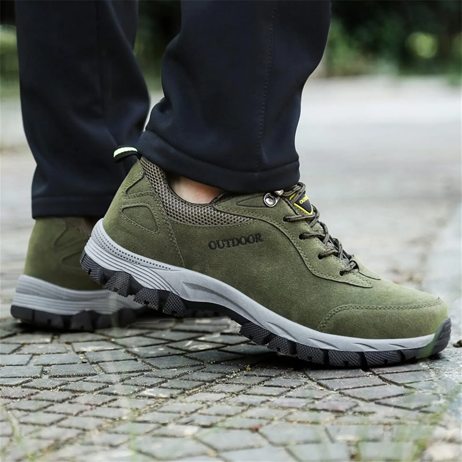 Men's Wide Hiking Shoes Lightweight Walking Shoes Waterproof Work Shoes for Outdoor Trailing Trekking Camping