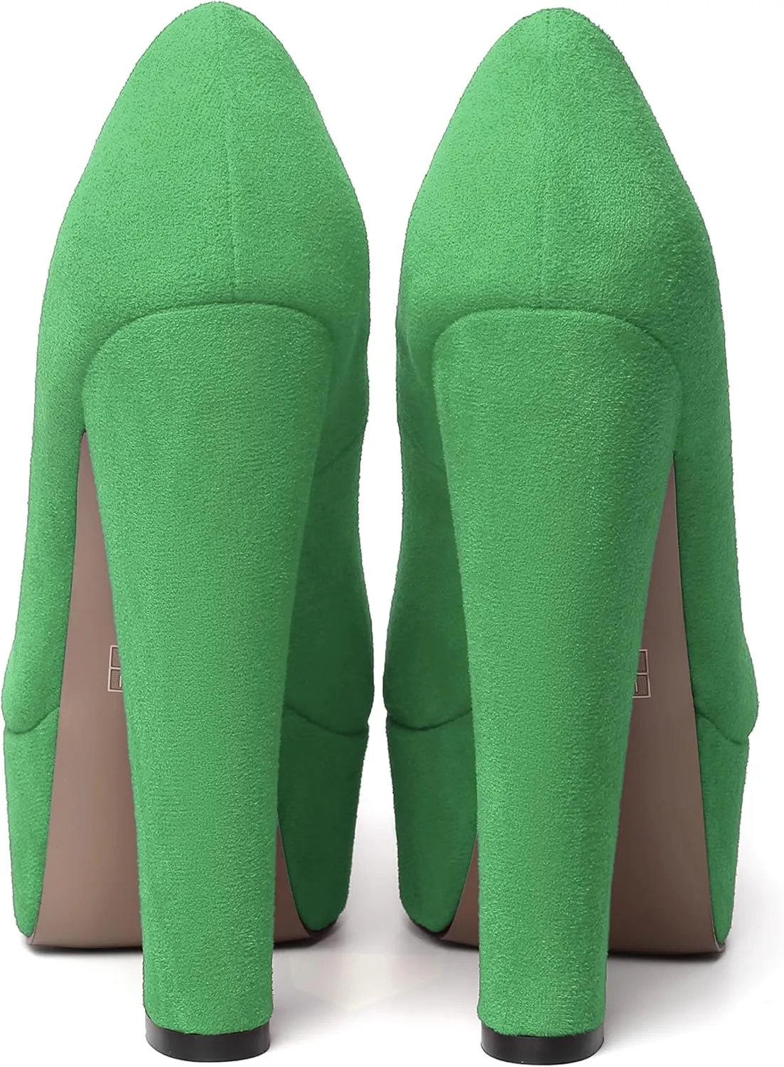 MERRORI Womens Evening Slip On Sexy Round Toe Suede Platform Chunky High Heel Pumps Shoes 6 Inch