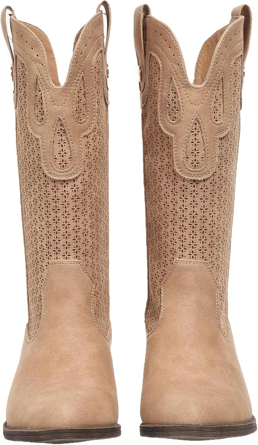 Mid Calf Cowboy Boots for Women Chunky Block Heel Women’s Pointed Toe Casual Comfortable Boot Low Heel Trendy Stylish Boot