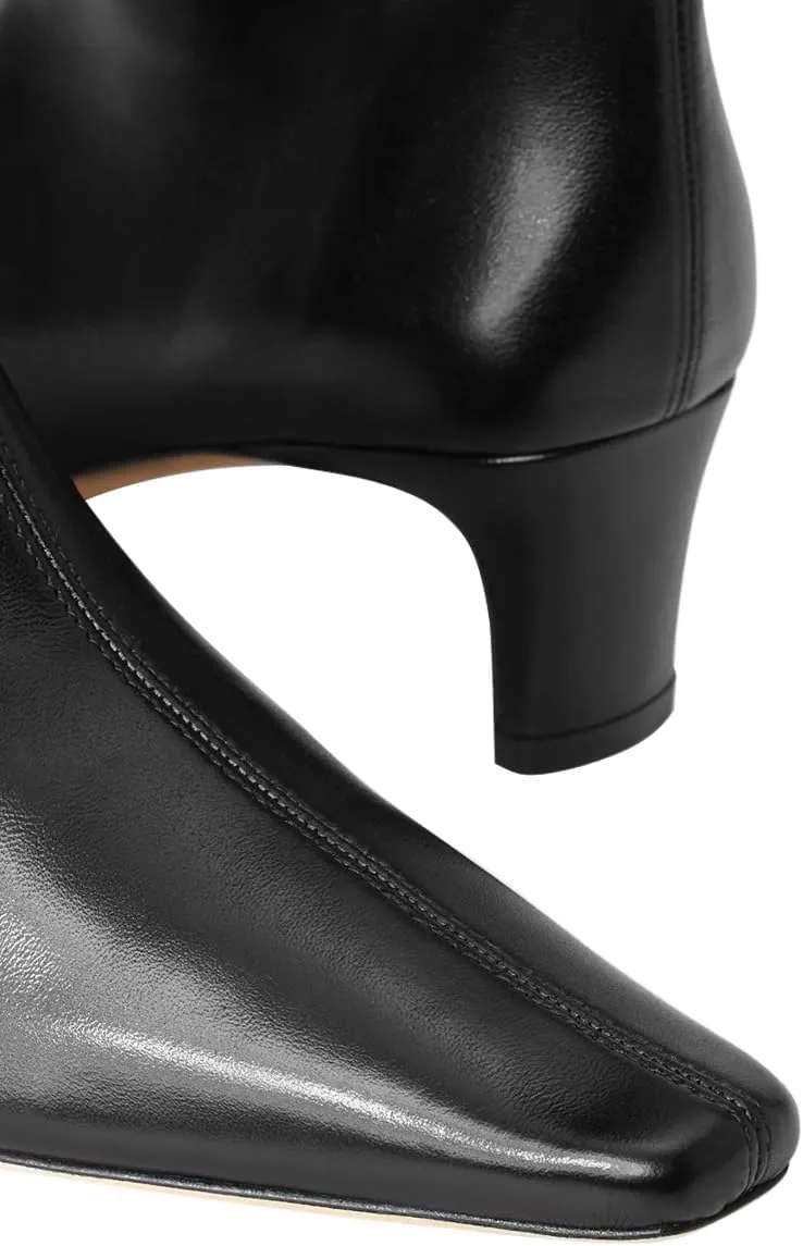 miss left Women Comfortable Low Heel Pull on Knee High Boots Stylish Square Toe Winter Party Fashion Long Boots Size 4-16 US