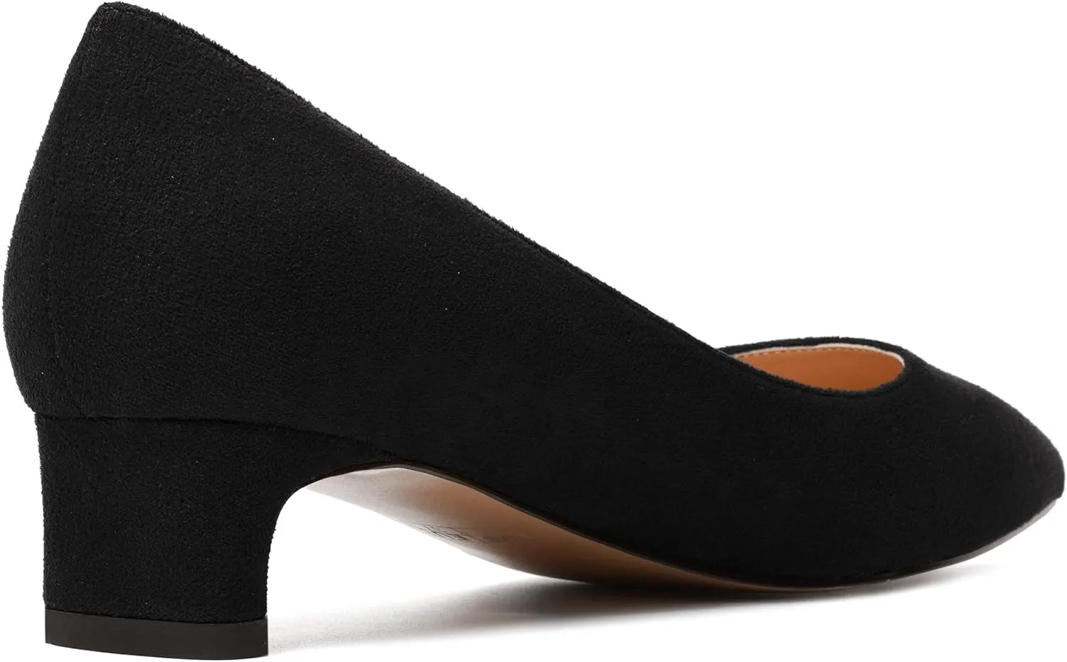 MODENCOCO Womens Pointed Toe Casual Slip On Fashion Wedding Suede Chunky Low Heel Pumps Dressy Shoes 1.5 Inch