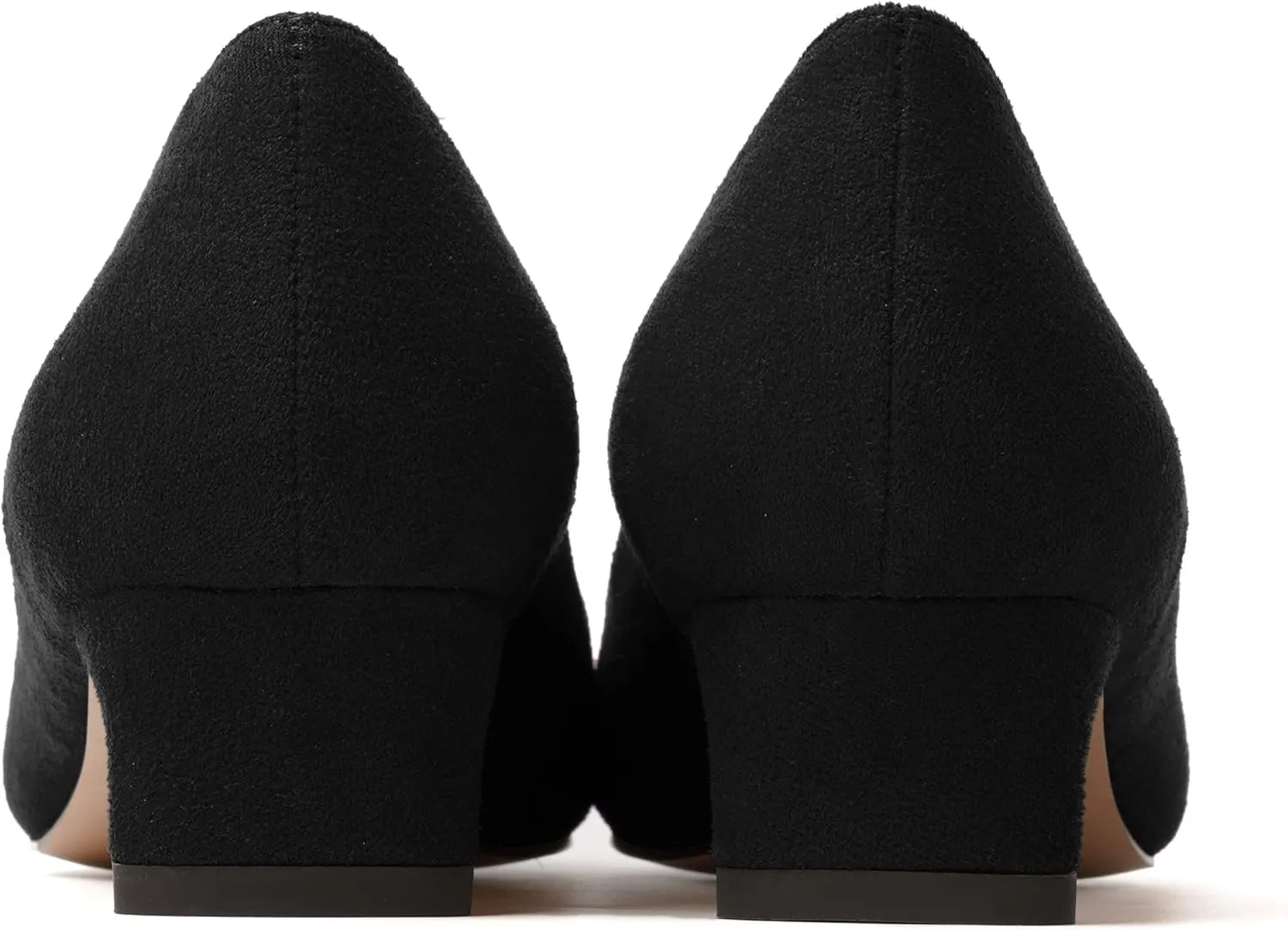 MODENCOCO Womens Pointed Toe Casual Slip On Fashion Wedding Suede Chunky Low Heel Pumps Dressy Shoes 1.5 Inch