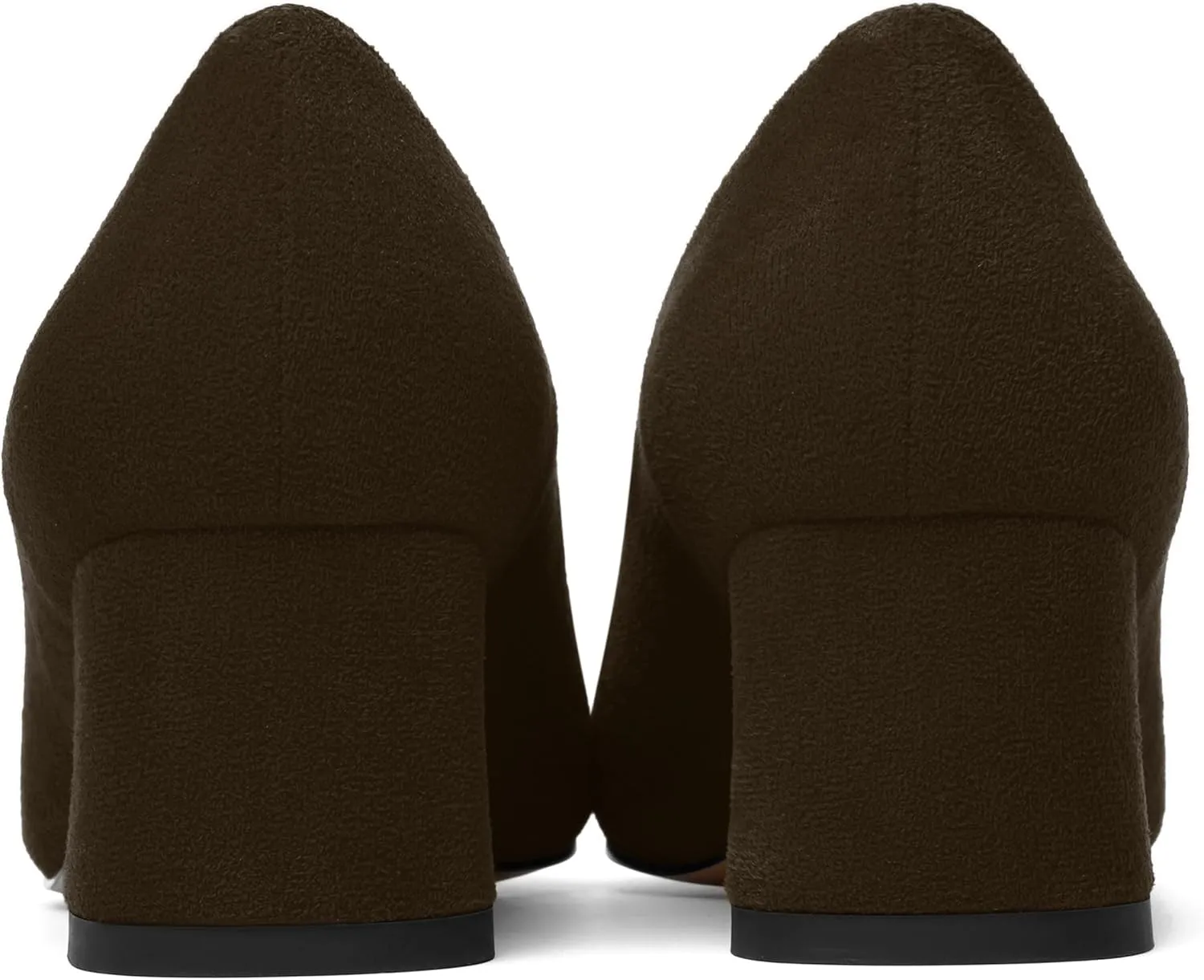 MODENCOCO Womens Suede Slip On Comfortable Formal Round Toe Office Chunky Low Heel Pumps Dress Shoes 2 Inch