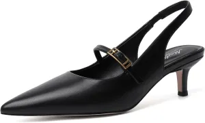 Mostrin Kitten Heels for Women Slingback Heels Pointed Closed Toe Heels Slip On Dress Pumps Shoes Low Women's Pumps for Dating Party Working