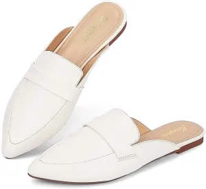 Mules for Women Flats Pointed Toe Slip On Mules Comfortable Loafer Shoes