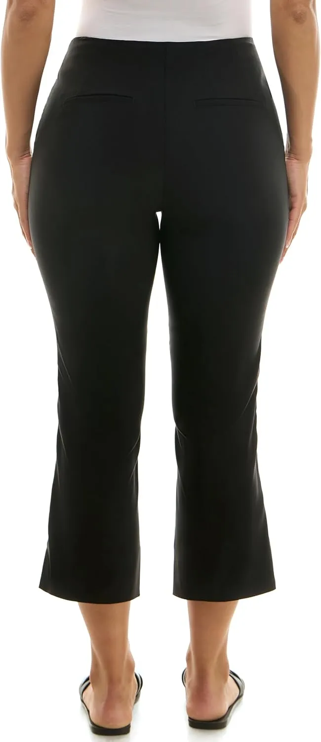 Nanette Nanette Lepore Women's Double Button Boot Cut Capri with Front Seam and Functional Pocket