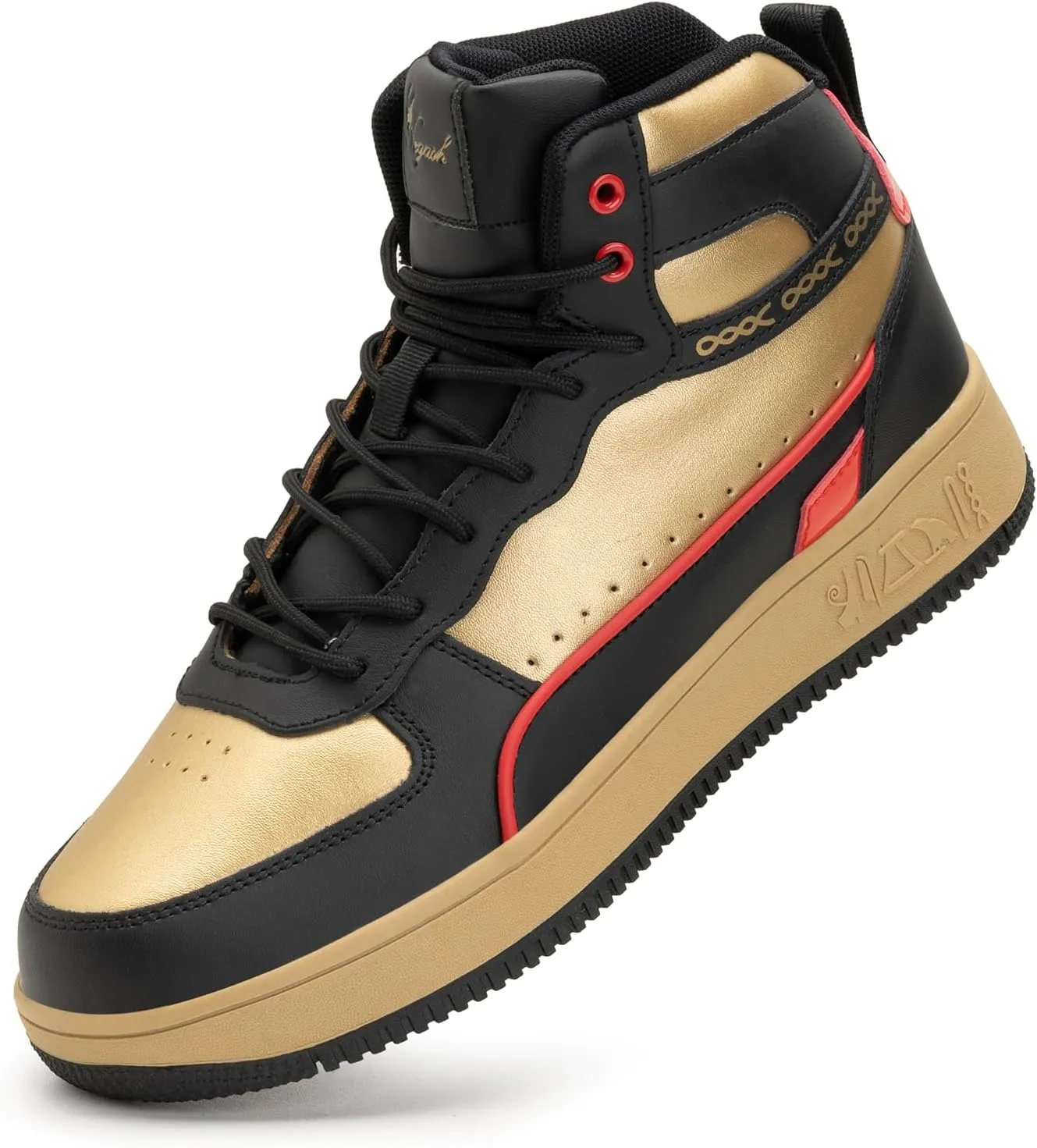 Negash High Top Sneakers for Men - Fashionable and Durable Mens Casual High-Top Sneakers with Premium Leather, Ankle Support for On & Off