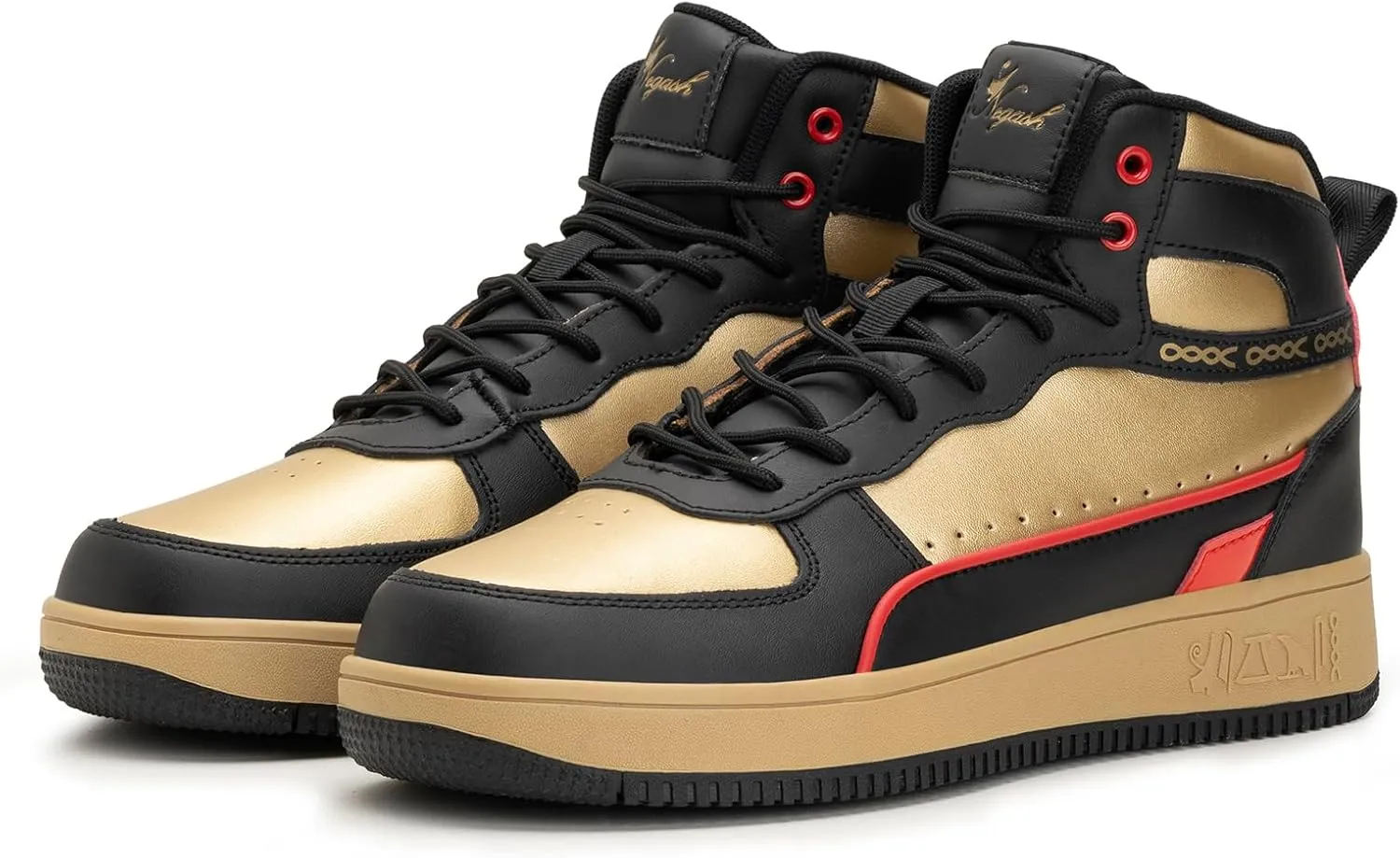 Negash High Top Sneakers for Men - Fashionable and Durable Mens Casual High-Top Sneakers with Premium Leather, Ankle Support for On & Off
