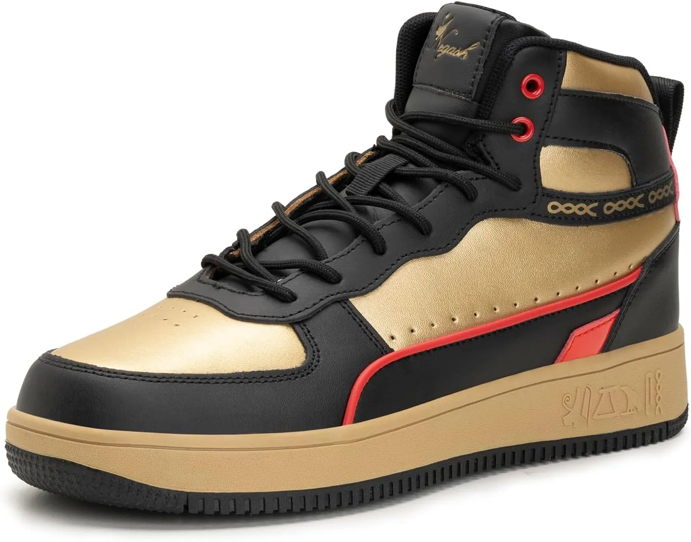 Negash High Top Sneakers for Men - Fashionable and Durable Mens Casual High-Top Sneakers with Premium Leather, Ankle Support for On & Off