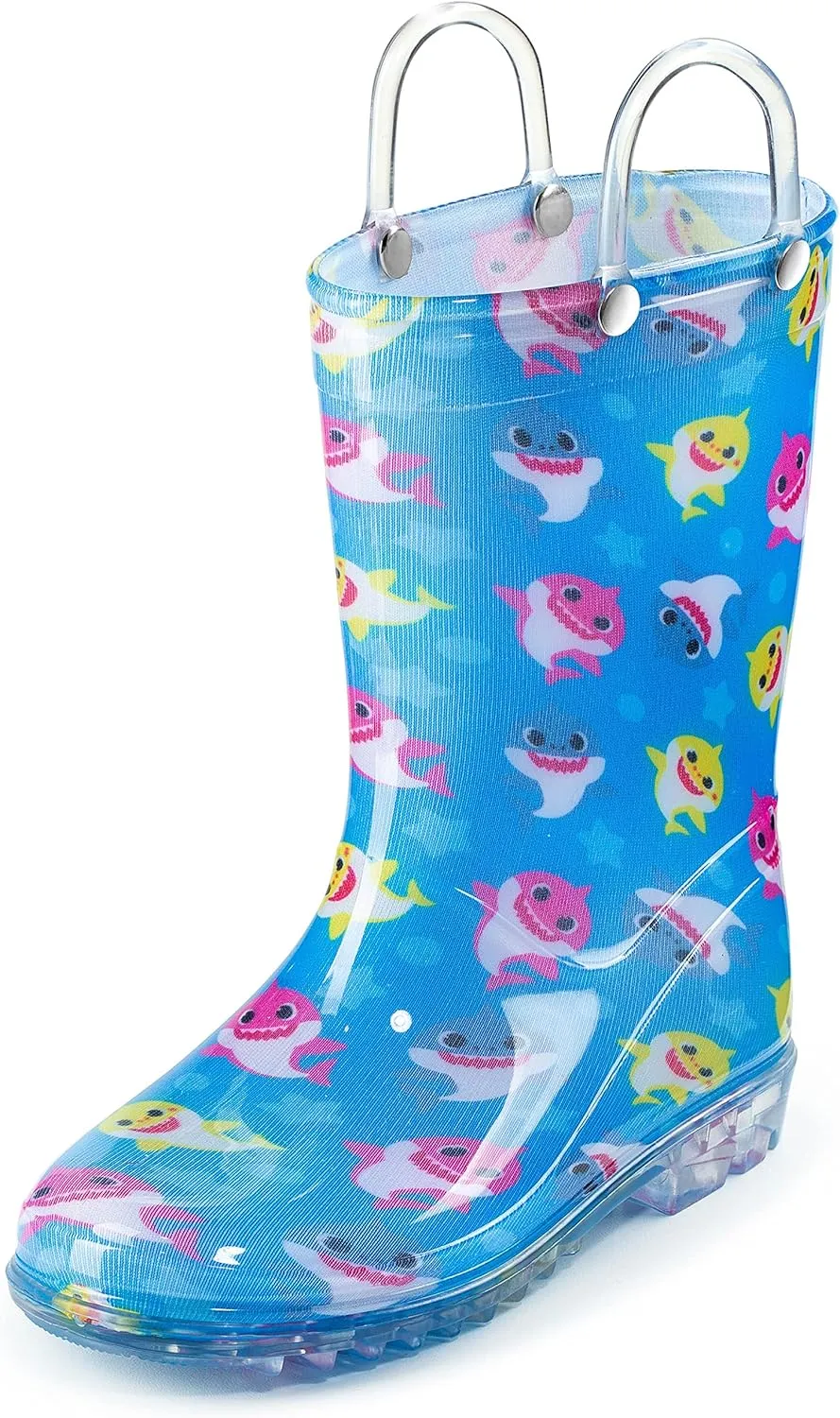 Nickelodeon Baby Shark Waterproof PVC Rain Boots Easy-On Handles