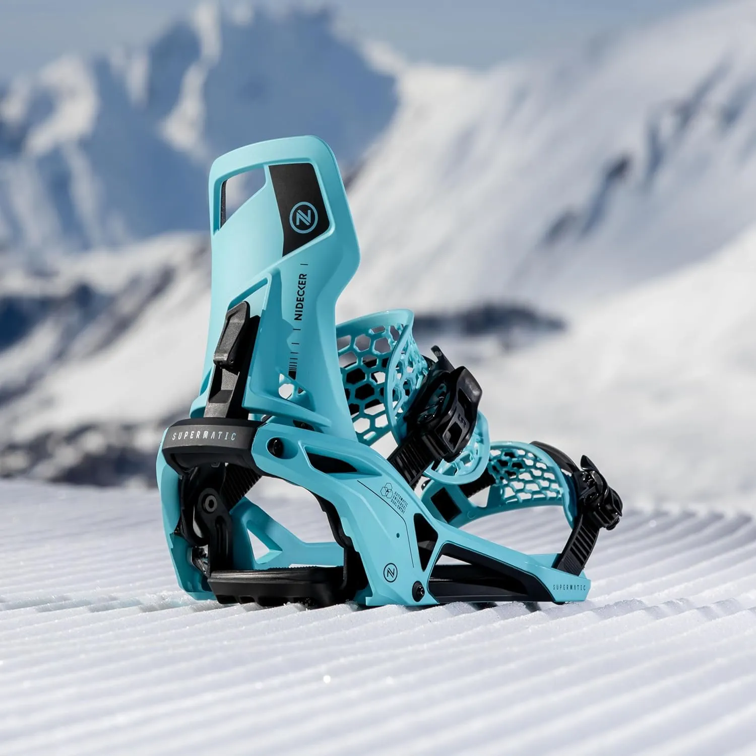Nidecker Supermatic Snowboard First Universal, Dual-Entry, Automatic Binding - Comfortable and Reliable as a Regular Two-Strap Binding - Genuine Game Changer with its Drop in tech