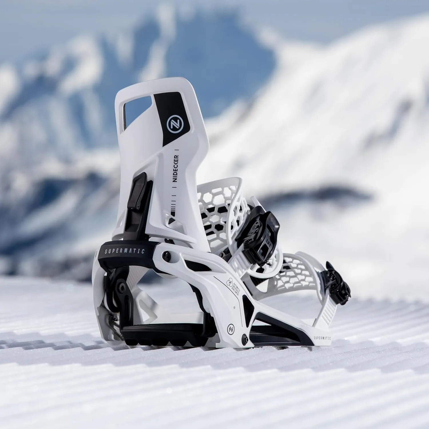Nidecker Supermatic Snowboard First Universal, Dual-Entry, Automatic Binding - Comfortable and Reliable as a Regular Two-Strap Binding - Genuine Game Changer with its Drop in tech