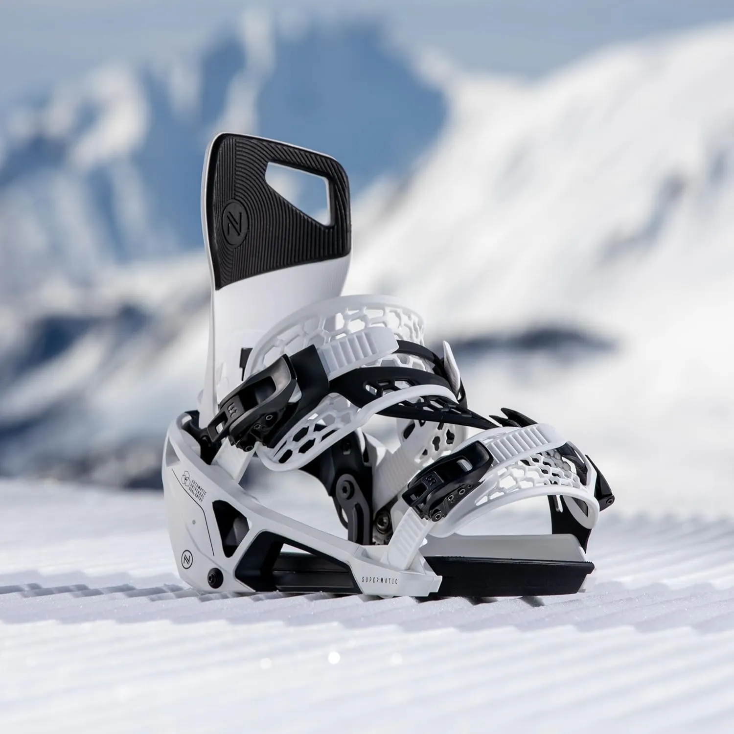 Nidecker Supermatic Snowboard First Universal, Dual-Entry, Automatic Binding - Comfortable and Reliable as a Regular Two-Strap Binding - Genuine Game Changer with its Drop in tech