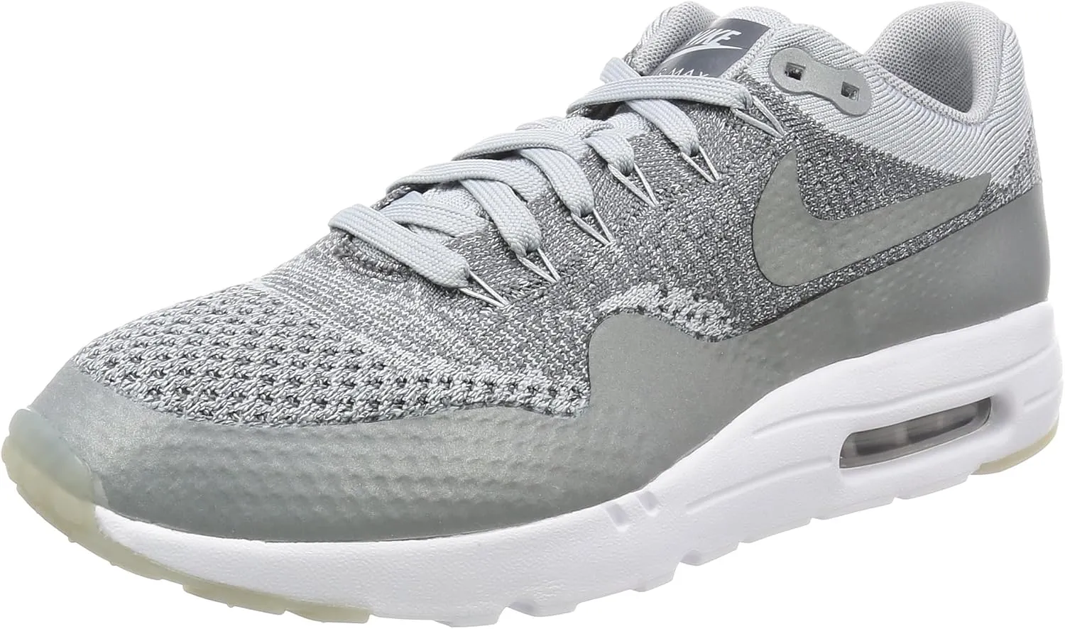 Nike Air Max 1 Ultra Flyknit Mens Running Trainers 843384 Sneakers Shoes (US 6, Wolf Grey White 001)
