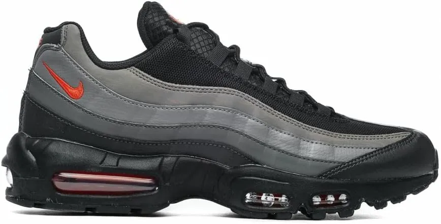 Nike Air Max 95 Mens Running Trainers FD0663 Sneakers Shoes (UK 7 US 8 EU 41, Black Picante red Anthracite 002)