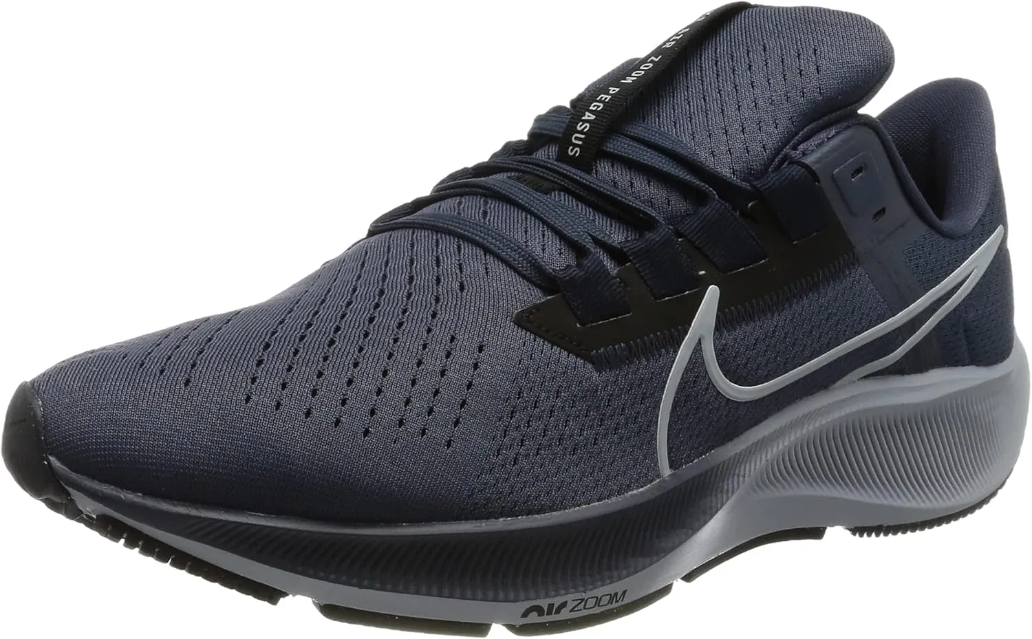 Nike Air Zoom Pegasus 38 Mens Running Trainers CW7356 Sneakers Shoes (UK 9 US 10 EU 44, Thunder Blue Wolf Grey Black 400)