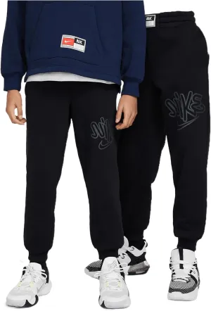 Nike Culture of Basketball Big Kids' Fleece Basketball Pants (HF8163-010, Black/Dark Smoke Grey)