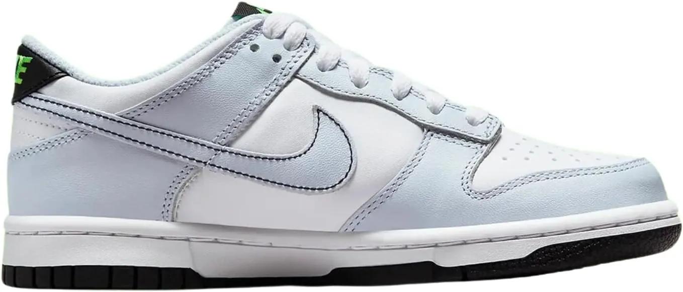 Nike Dunk Low Big Kids' Shoes (FB9109-107, White/Football Grey/Green Strike/Black)