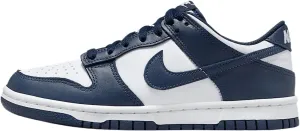 Nike Dunk Low Big Kids' Shoes (FB9109-116, White/White/Midnight Navy)