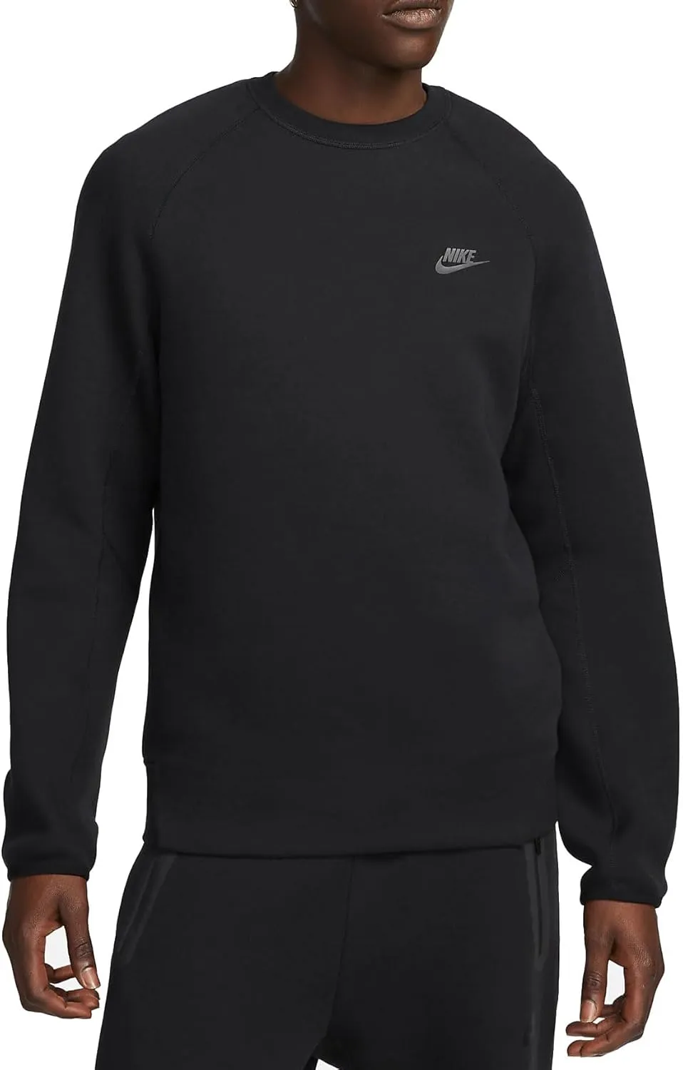 Nike Mens Tecg Fleece CREW SWEATSHIRT Mens FB7916-010 (BLACK/BLACK), Size M