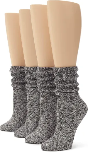 No nonsense womens Marl Slub Slouch Boot Sock, 4 Pair Pack