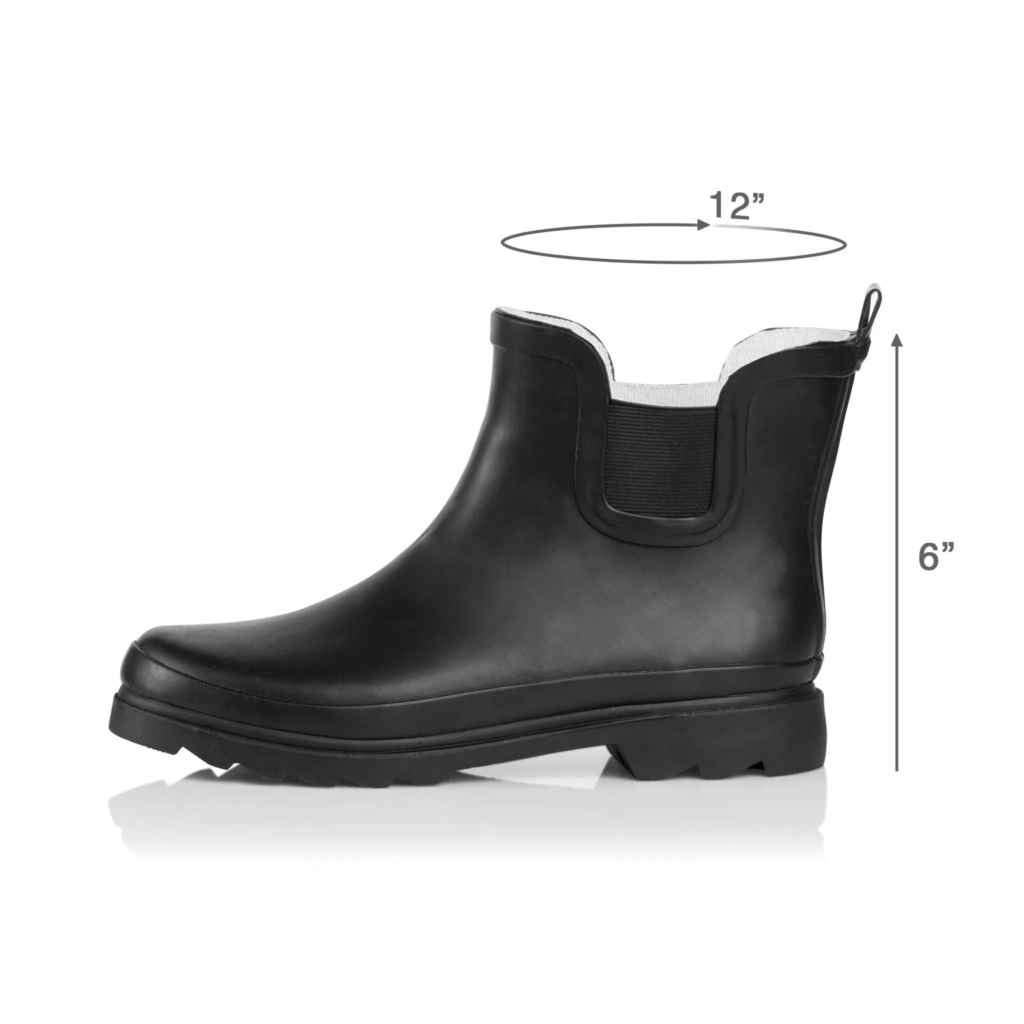 NORTY Womens 6" Ankle Rain Boots 39971 Matte Black