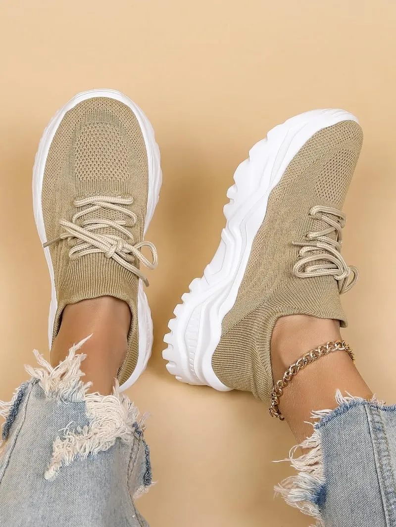 Nurse Babe Shoes Women's Shoes,Classic Breathable Knit Slip-On Sneakers Lace-up Low Top for Women on Feet All Day