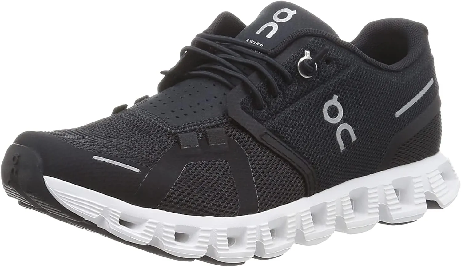On Men's Cloud 5 Sneakers, Black/White, 8 Medium US