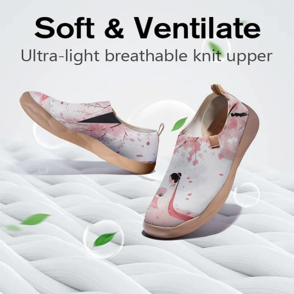 Onehorse Women's Sneakers Casual Travel Shoes Slip-On Lightweight Comfortable Artistic Flowers Loafers