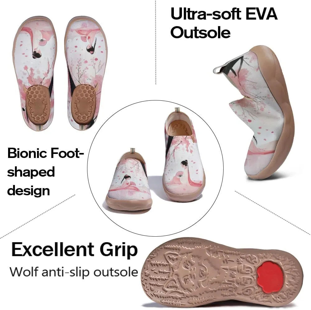 Onehorse Women's Sneakers Casual Travel Shoes Slip-On Lightweight Comfortable Artistic Flowers Loafers
